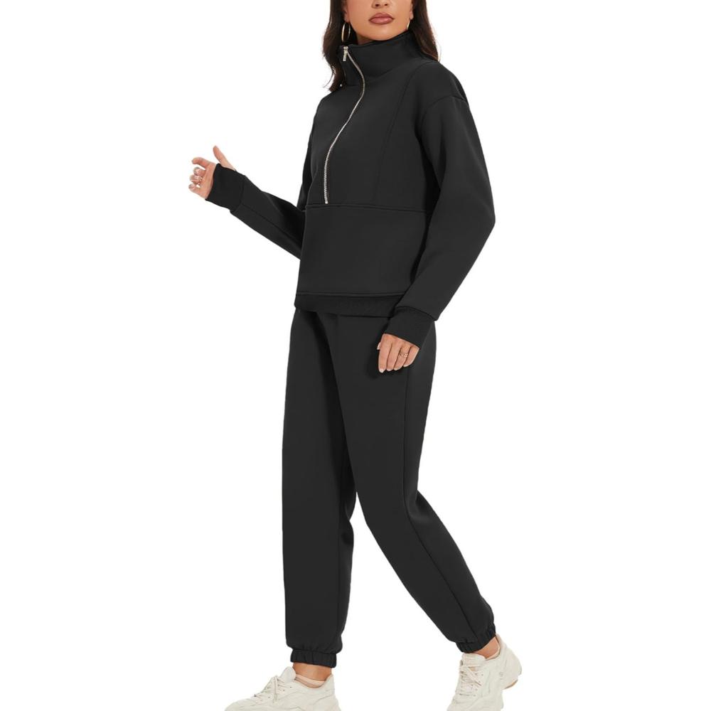 Zipper Top And Jogger Set