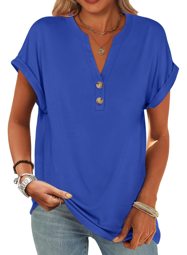 Casual Short Sleeve Loose Fit Summer Tops