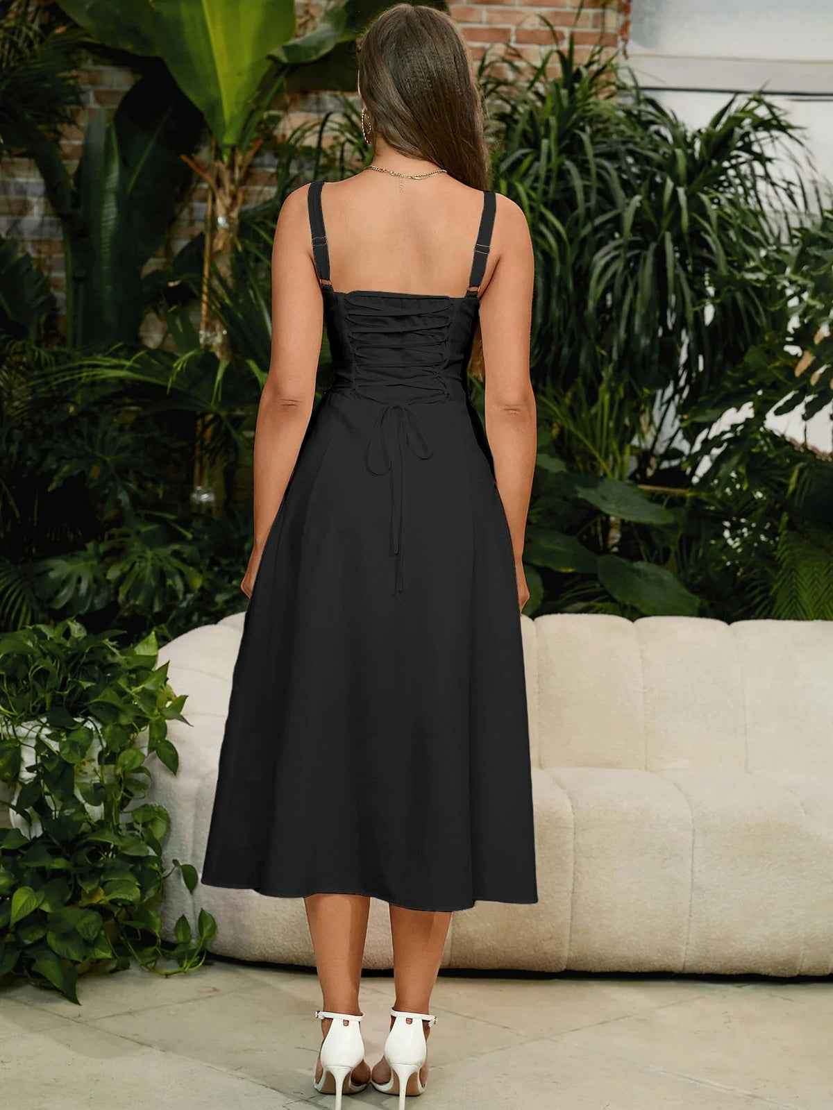 Adjustable Strap A Line Cami Dress