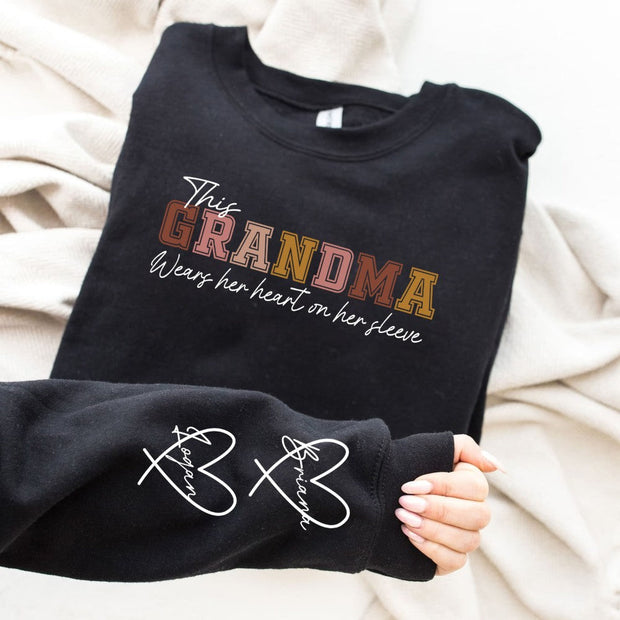 Custom MAMA Sweatshirt With Sleeve Design