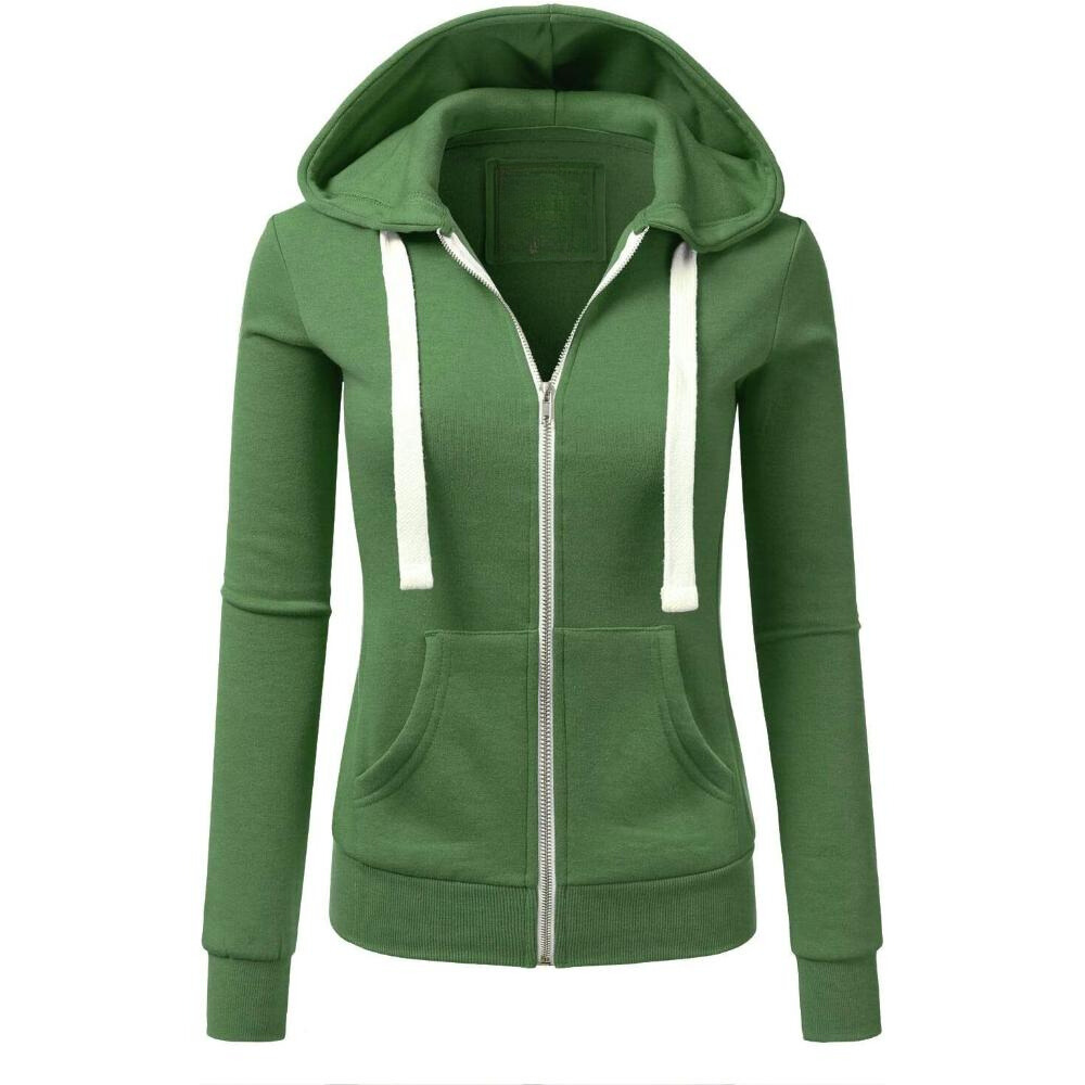 Zip Up Hooded Jacket With Drawstrings