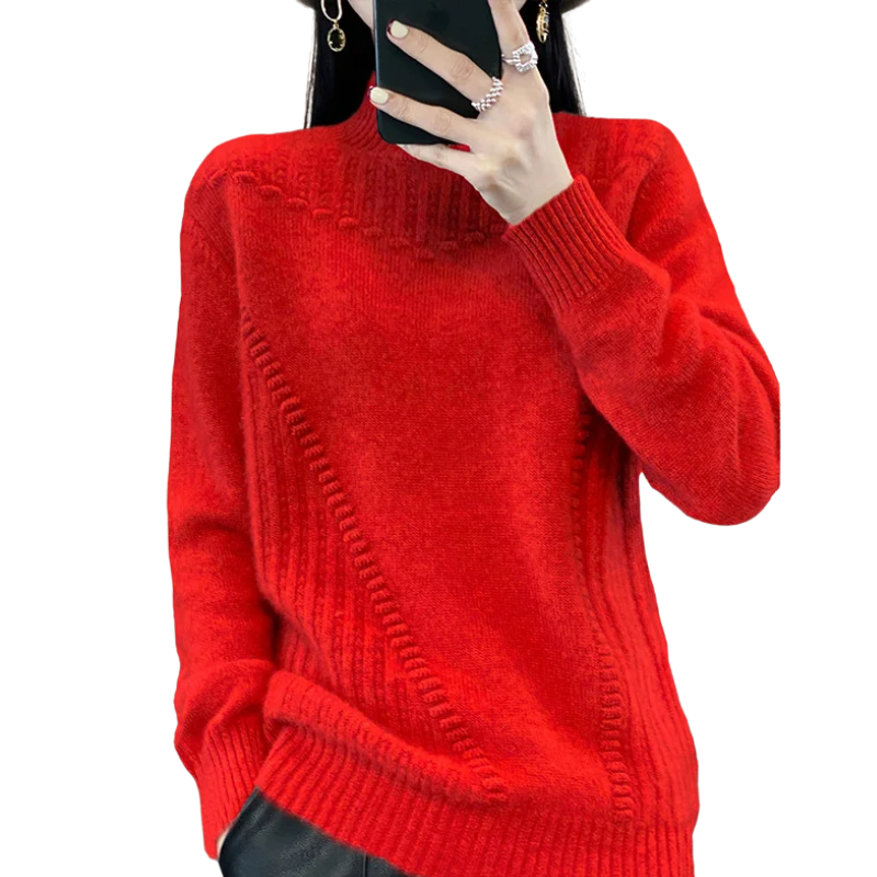 Loose Half Collar Pullover Sweater