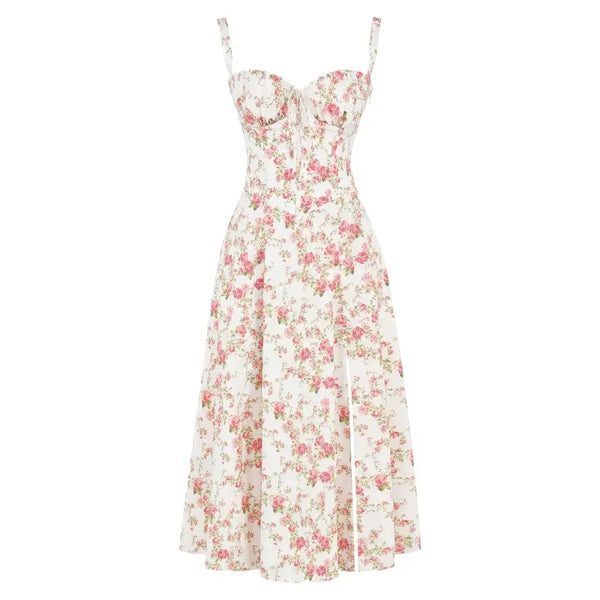 Floral Bustier Midriff Waist Shaper Dress – My Comfy Blouse