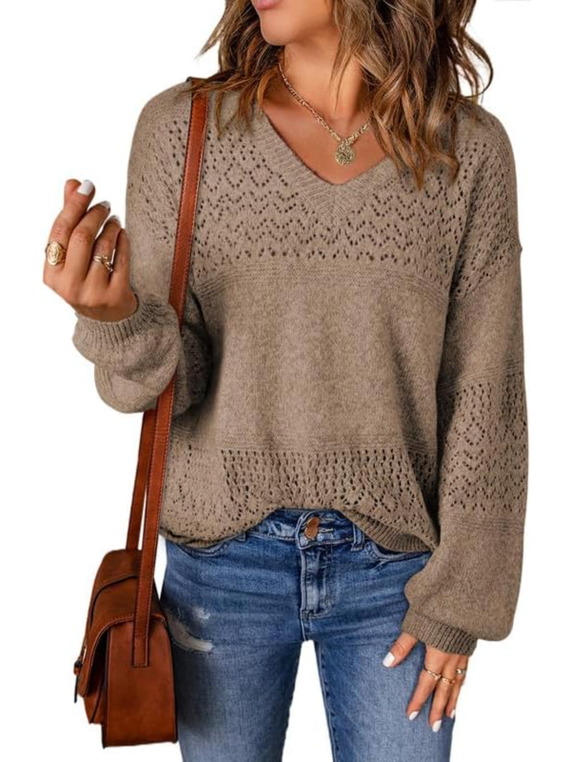 Casual Long Sleeve Knit Pullover Sweater