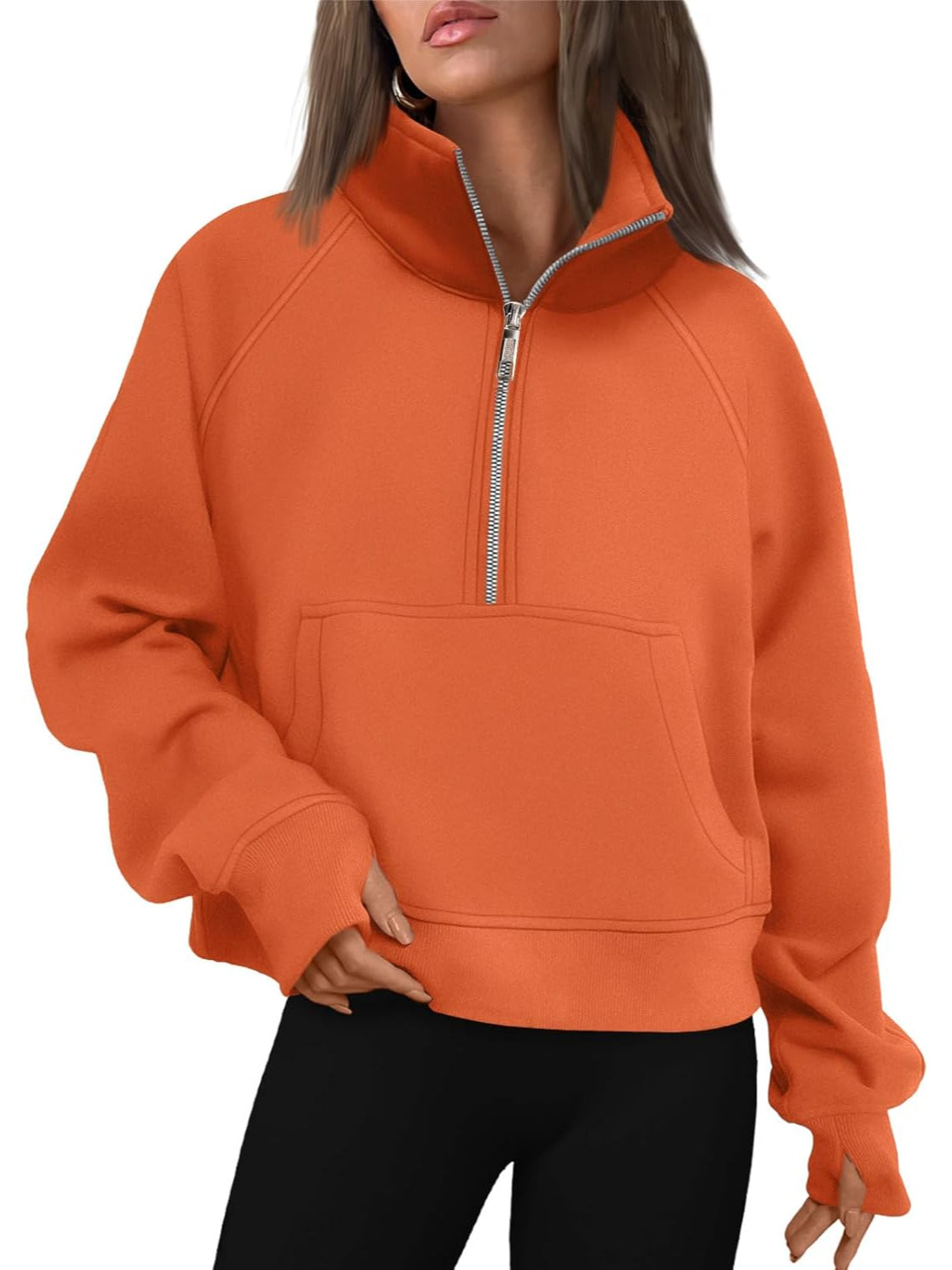 Cozy Half Zip Cropped Pullover Top