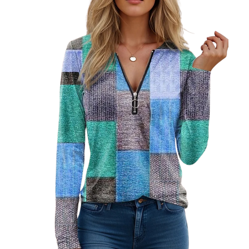 Quarter Zip Patterned Pullover