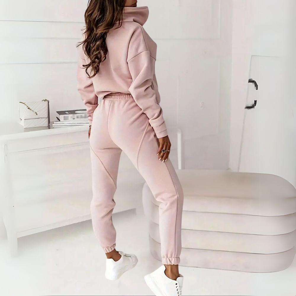 Two Piece Casual Zip Up Sweatshirt And Pants Set