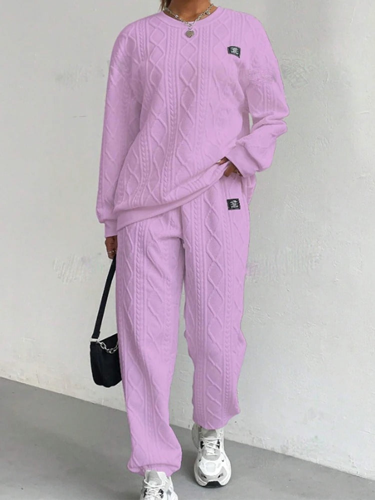 2 Piece Casual Sweatshirt And Comfy Pant Set