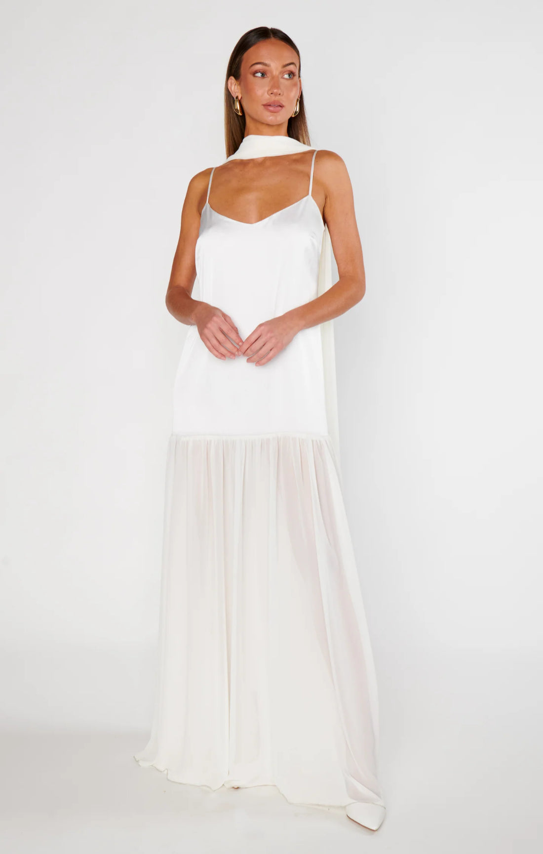 Spaghetti Strap Satin Maxi Dress