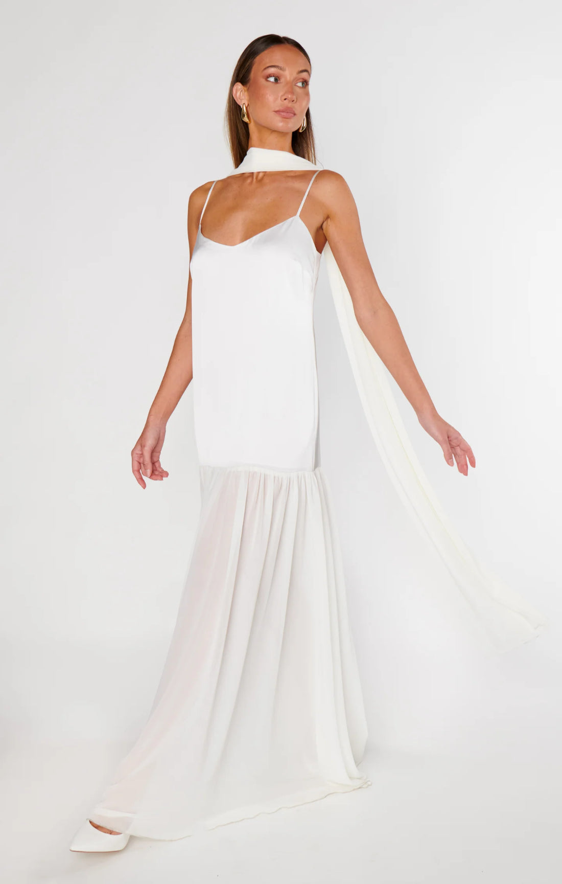 Spaghetti Strap Satin Maxi Dress