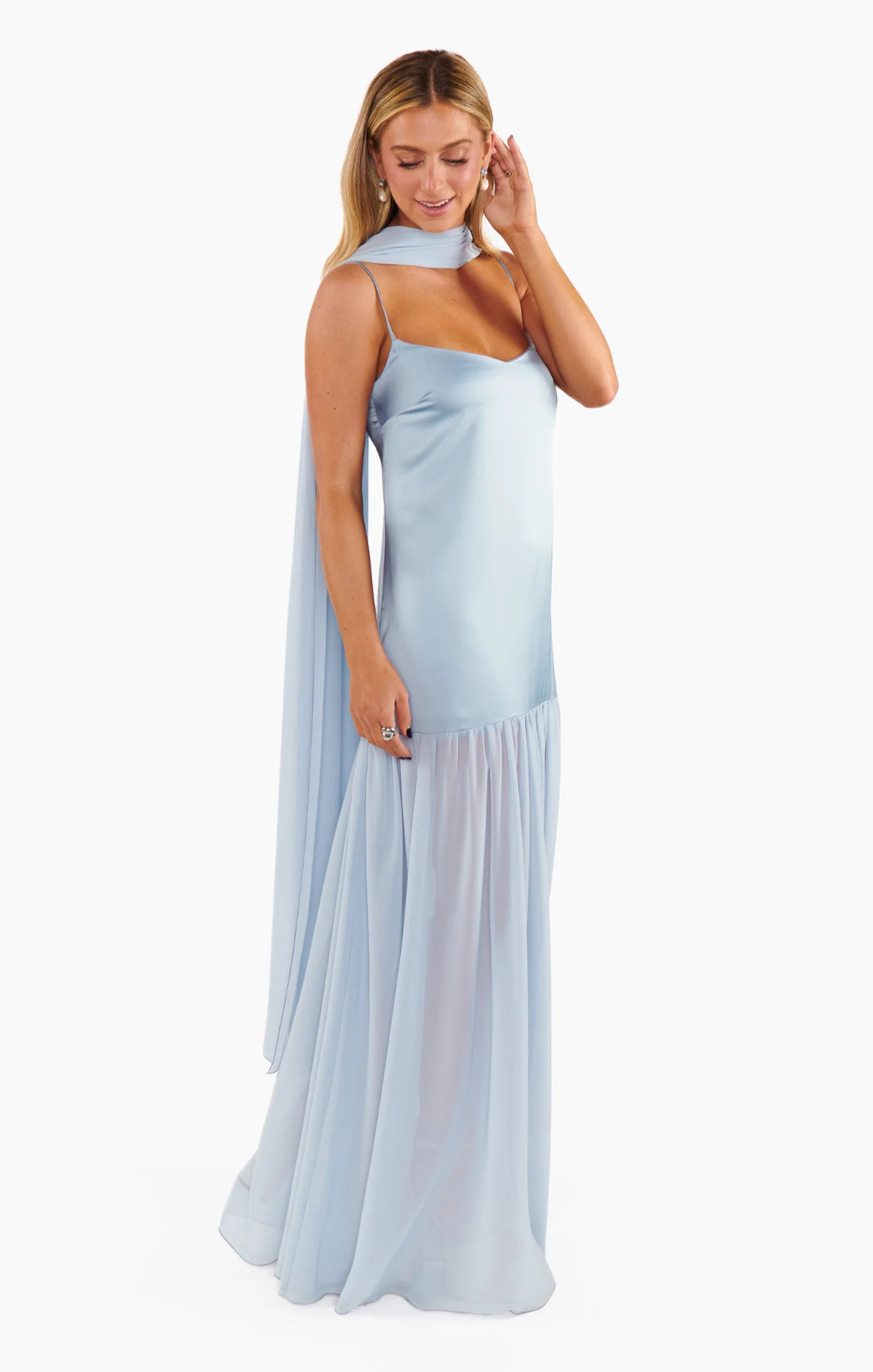 Spaghetti Strap Satin Maxi Dress