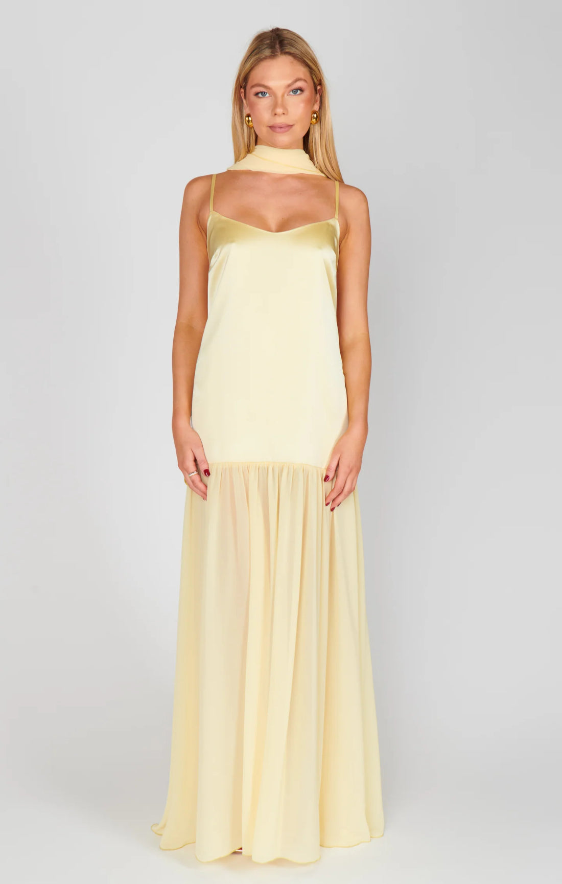 Spaghetti Strap Satin Maxi Dress