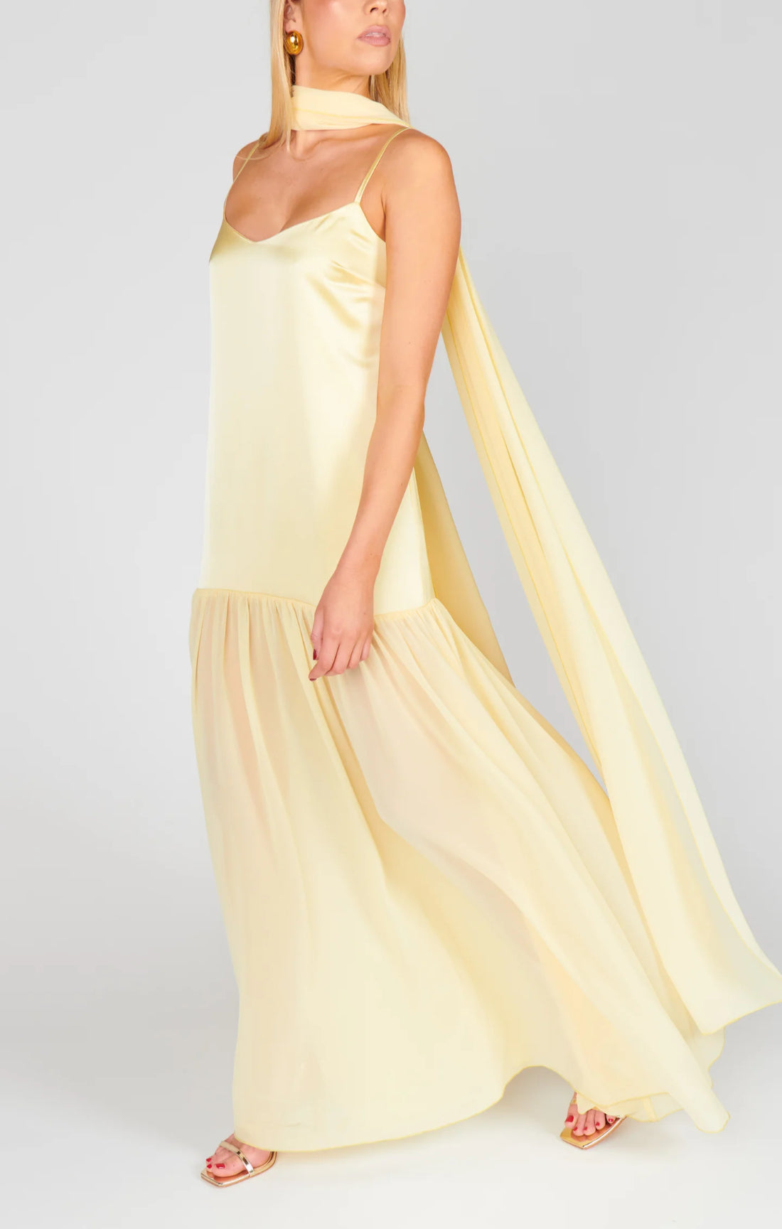 Spaghetti Strap Satin Maxi Dress