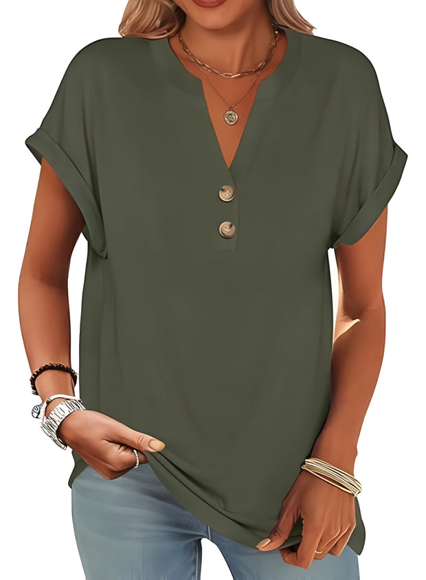 Casual Short Sleeve Loose Fit Tops For Women