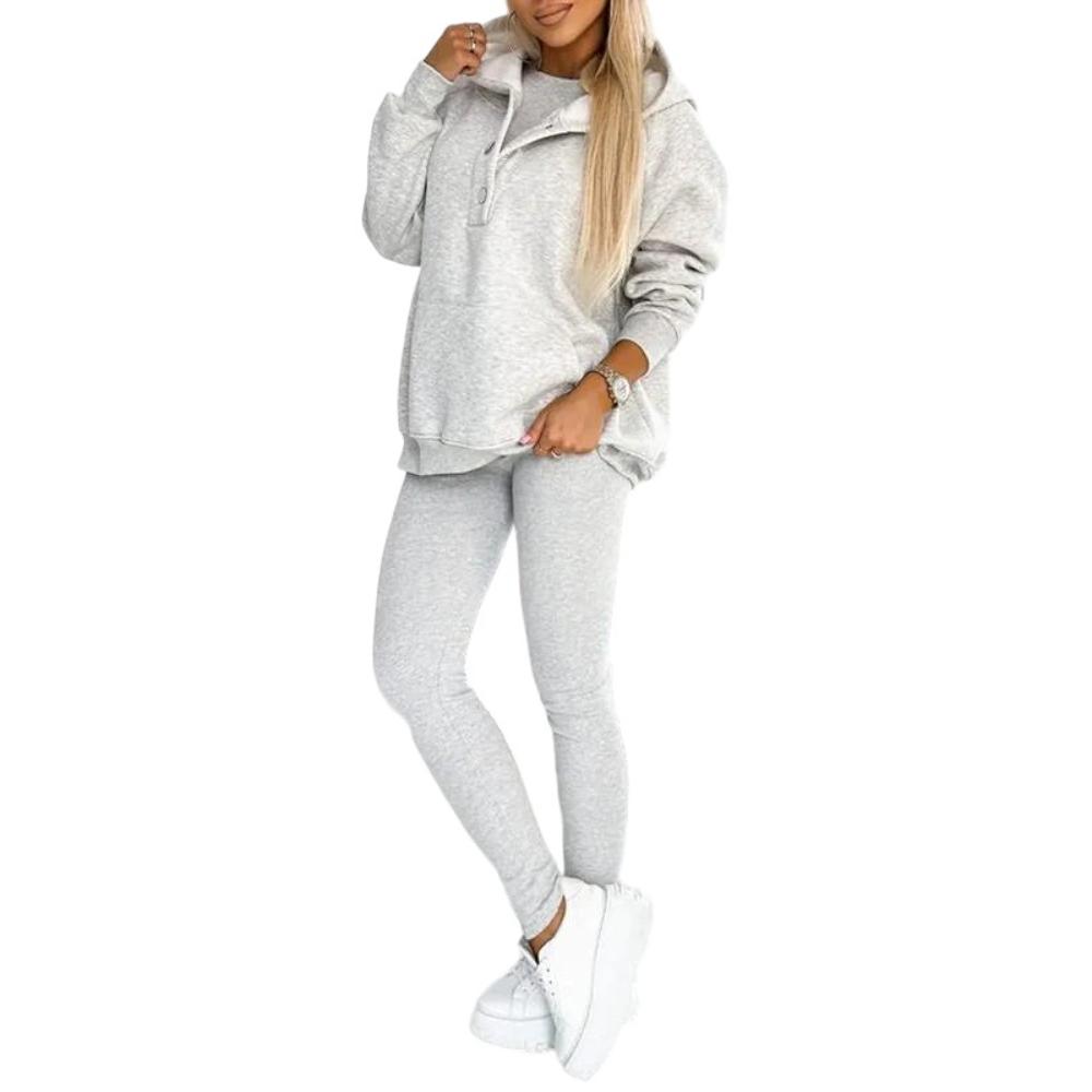 Cozy Knit Lounge Set With Textured Leggings And Hoodie