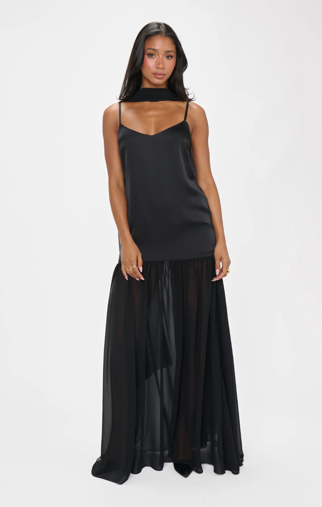 Spaghetti Strap Satin Maxi Dress