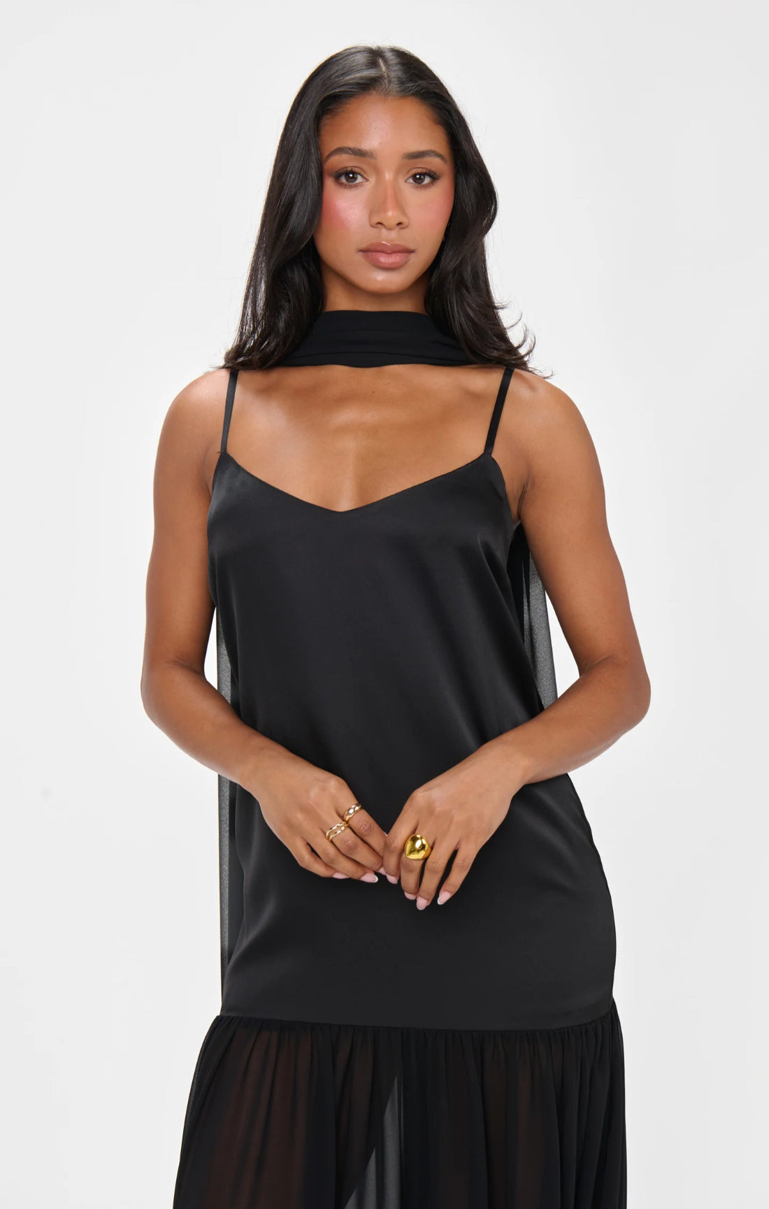 Spaghetti Strap Satin Maxi Dress