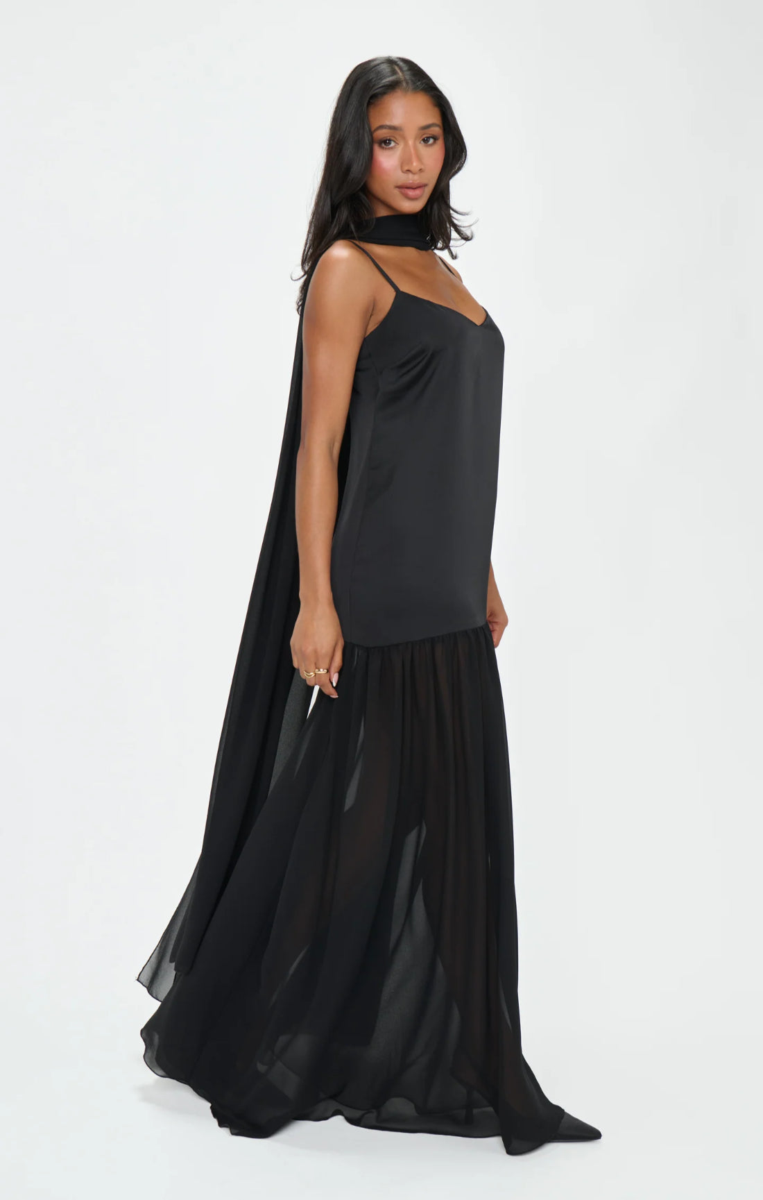 Spaghetti Strap Satin Maxi Dress