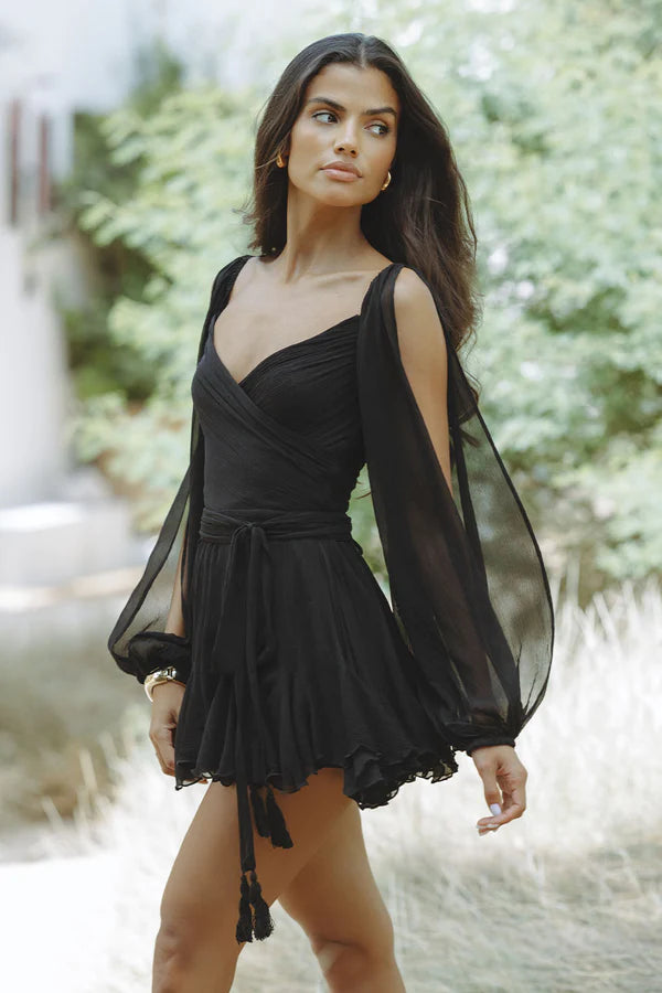 Elegant Gaia Silk Chiffon Mini Dress