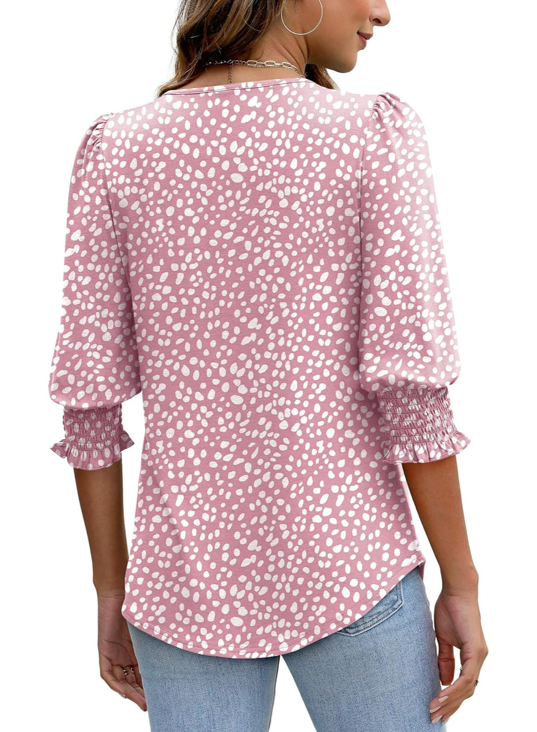 Blouses Women Dressy Casual With 3 By 4 Sleeve Printed Top
