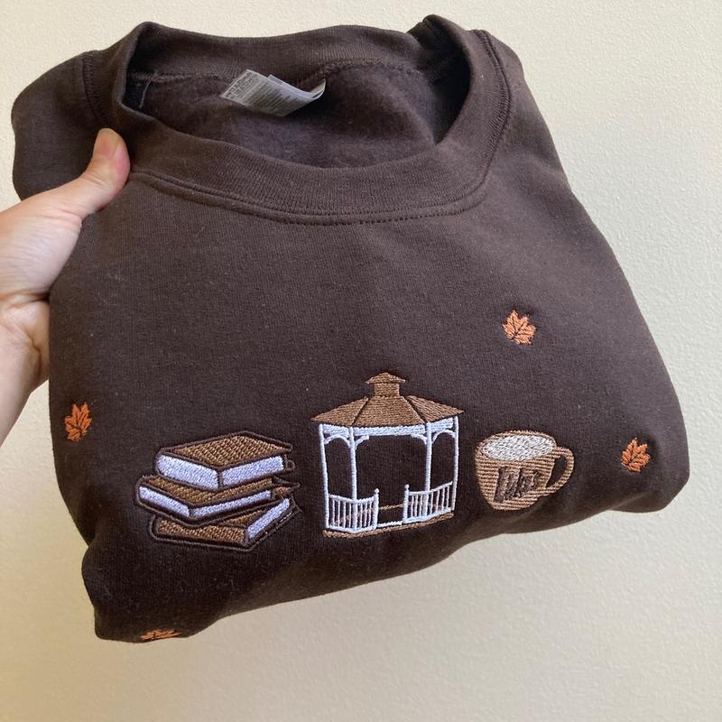 Gilmore Gurls Coffee Fall Embroidered Sweatshirt