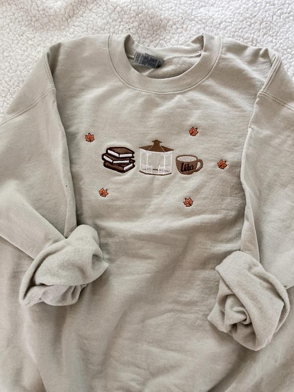 Gilmore Gurls Coffee Fall Embroidered Sweatshirt