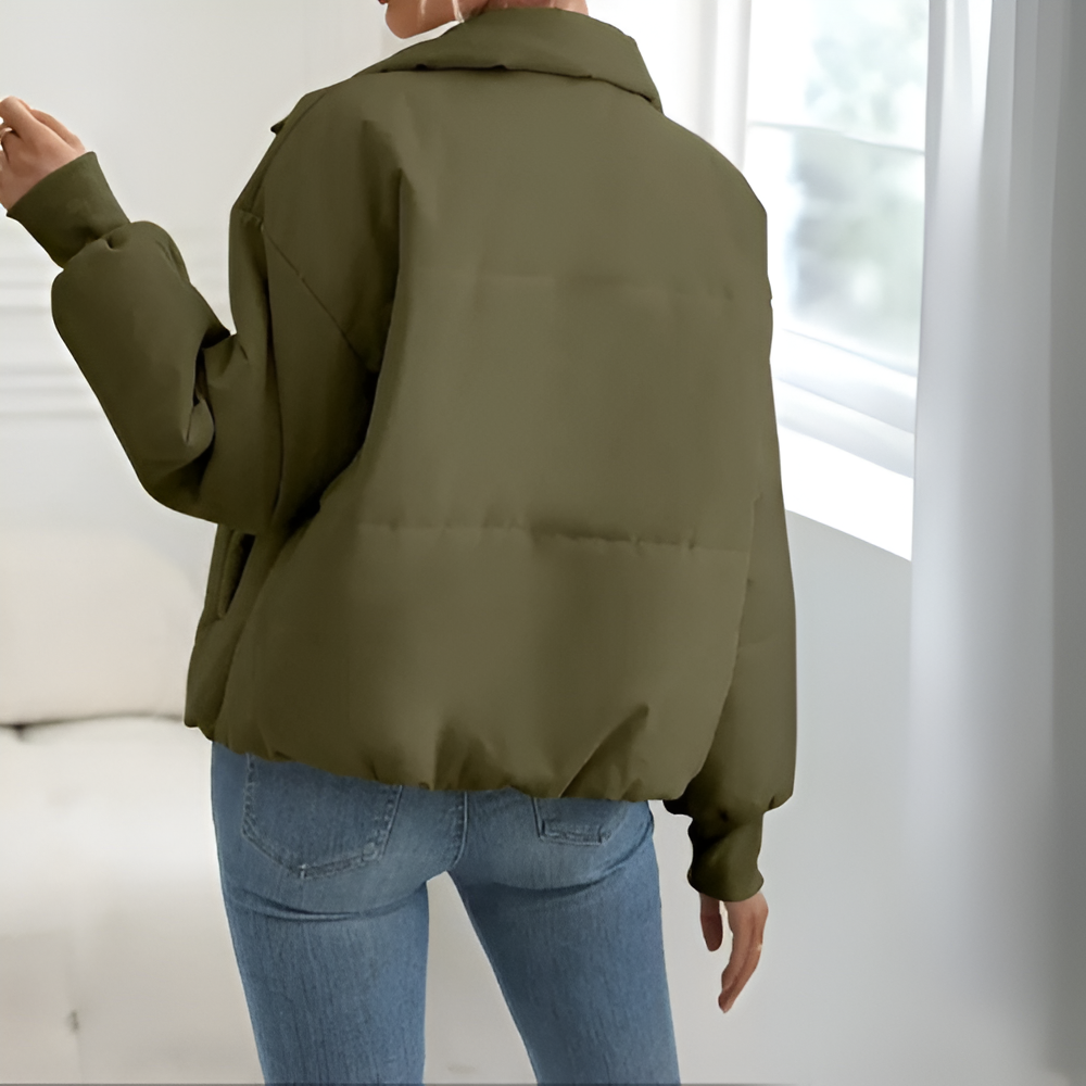 Versatile Puffer Jacket With Zippered Style