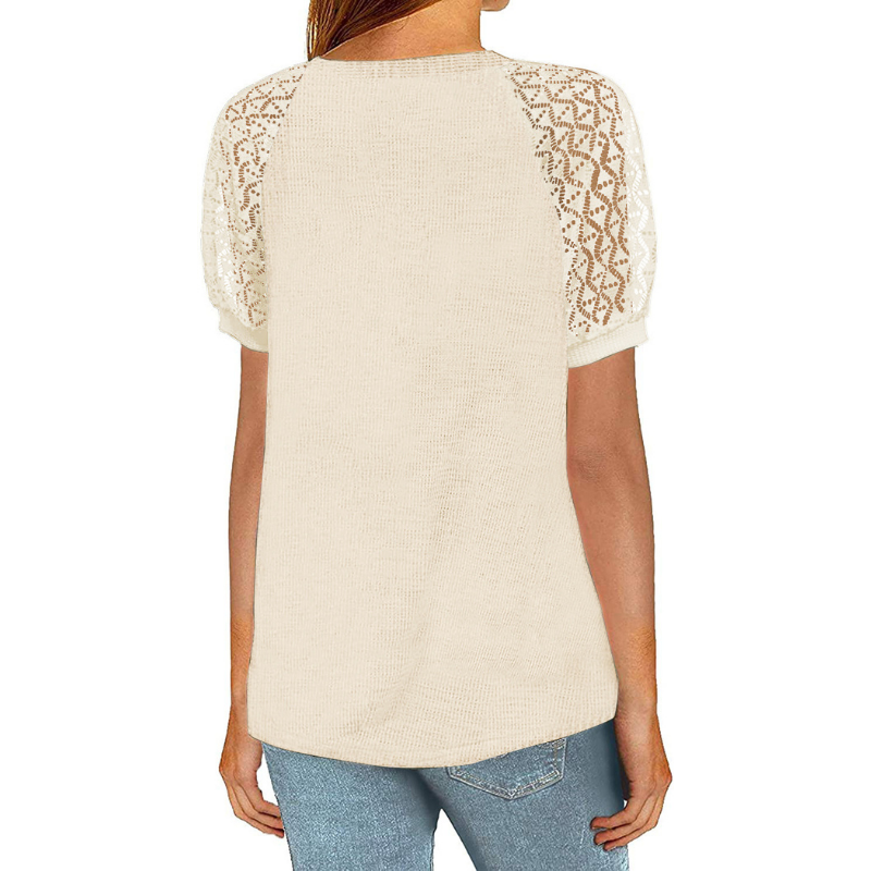 Laced Short Sleeves Blouse