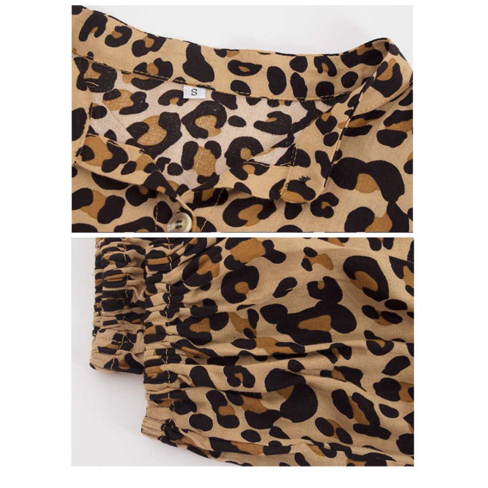 Women’s Midi Leopard Long Sleeves Dress