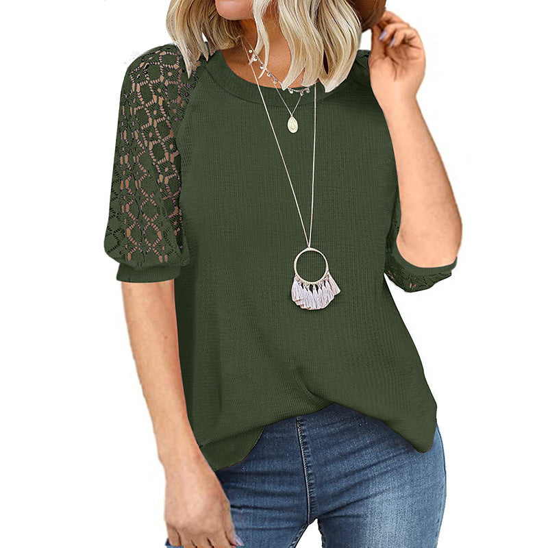 Casual Lace Raglan Sleeves Blouse – My Comfy Blouse