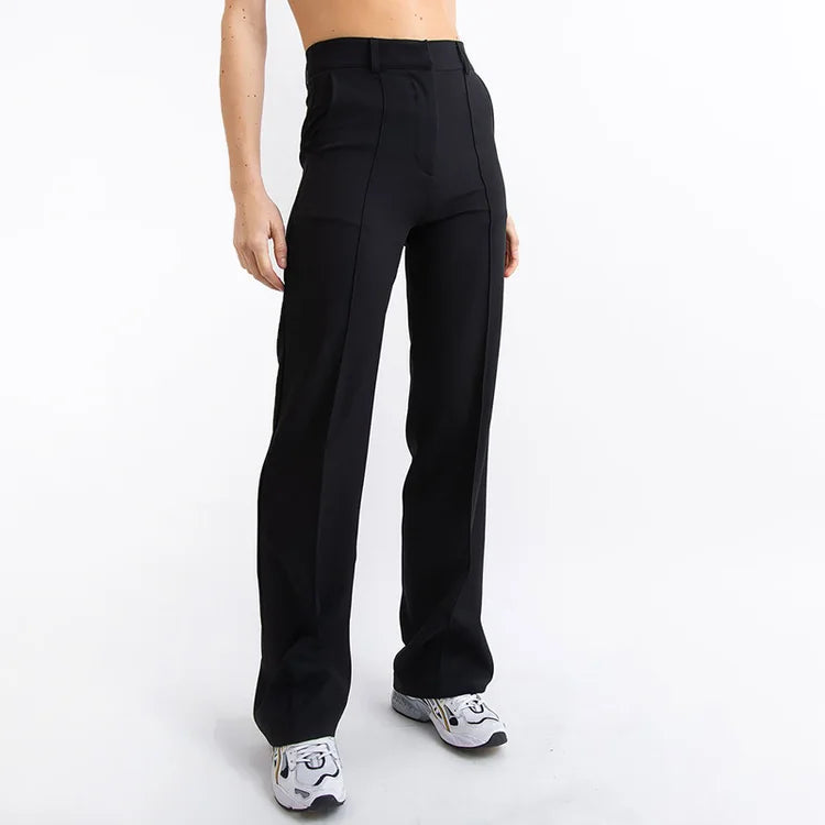 High Waisted Suit Pants With Straw Pleats