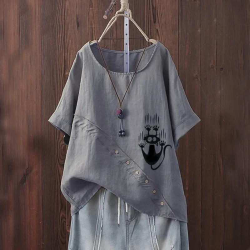 Catch the Cat Summer Blouse