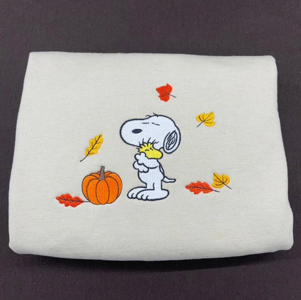 Snoopy Dog Fall Embroidered Sweatshirt